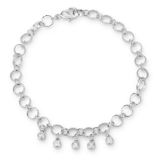 Brilliant Bezel Charm Bracelet