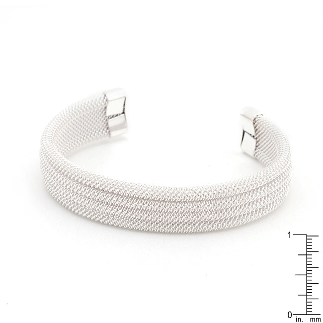 White Mesh Cuff Bracelet