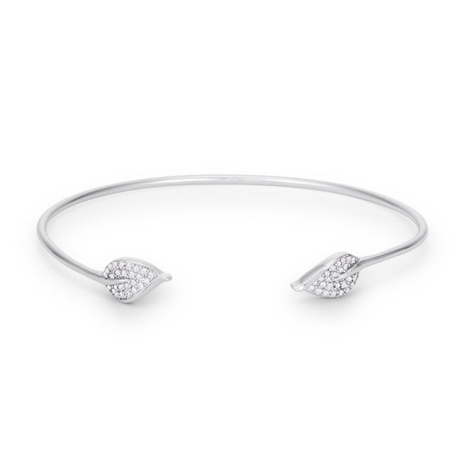 Silver Laurel Cuff Bracelet