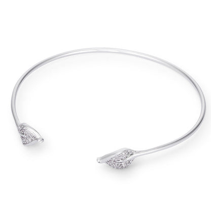 Silver Laurel Cuff Bracelet