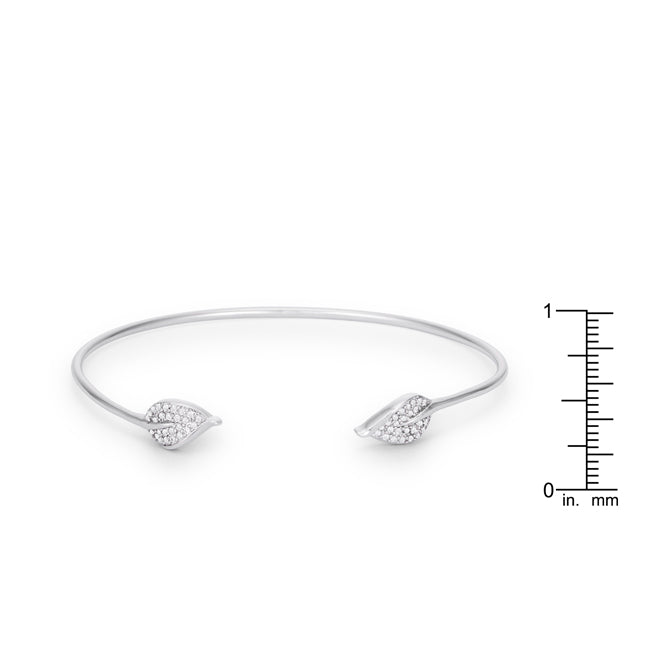 Silver Laurel Cuff Bracelet