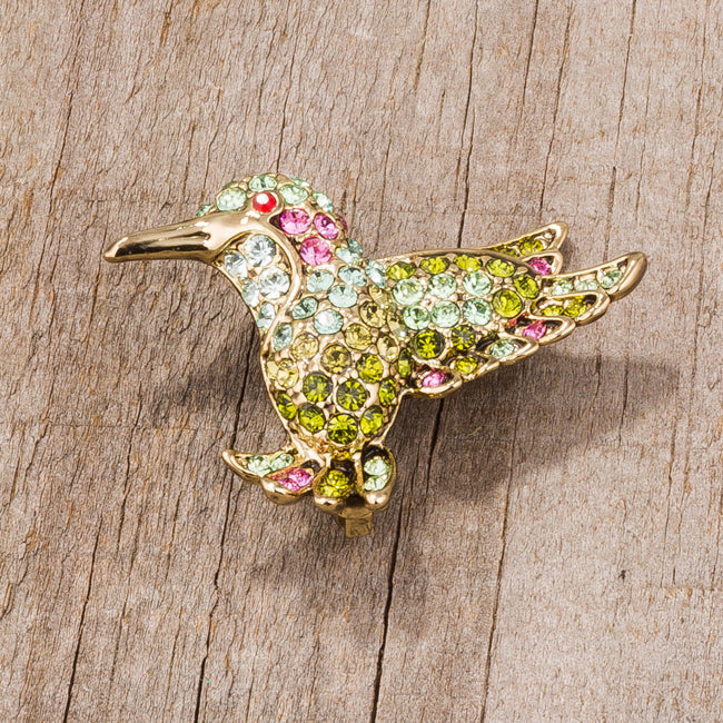 Crowing and Humming Song Bird Brooch