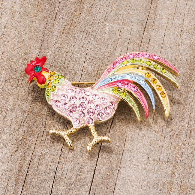 Crowing and Humming Song Bird Brooch