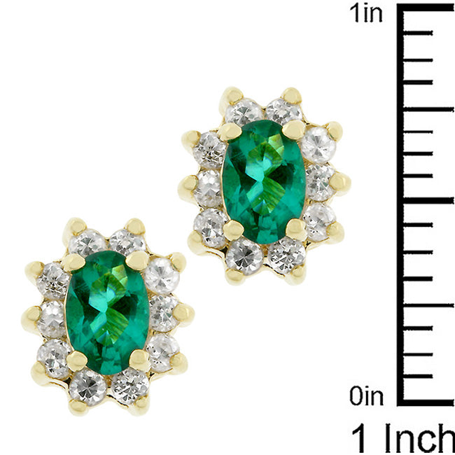 Green and Gold Chrysanth Flower Earrings