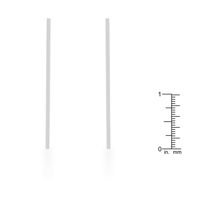 Stainless Vertical Pole Drop Earrings