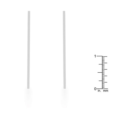 Stainless Vertical Pole Drop Earrings