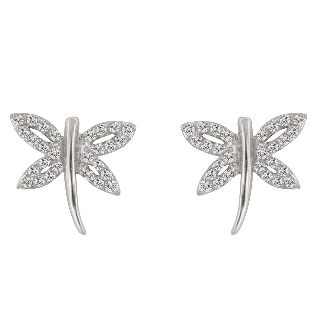 Silver Flutter Fly Earrings