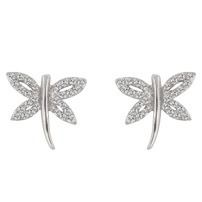 Silver Flutter Fly Earrings