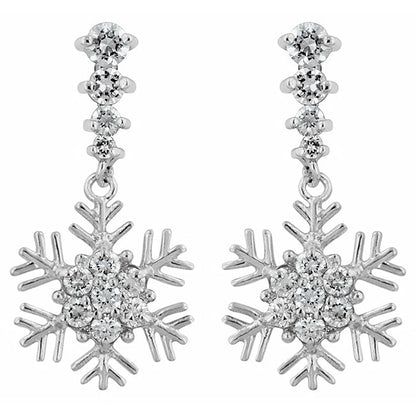 Dangling Snowflake Earrings