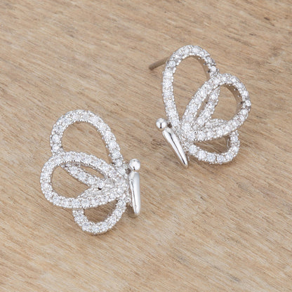 Silver Flutter Fly Earrings