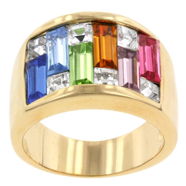 Rainbow Crystal Ring