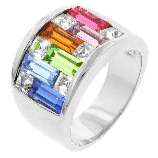 Rainbow Crystal Ring