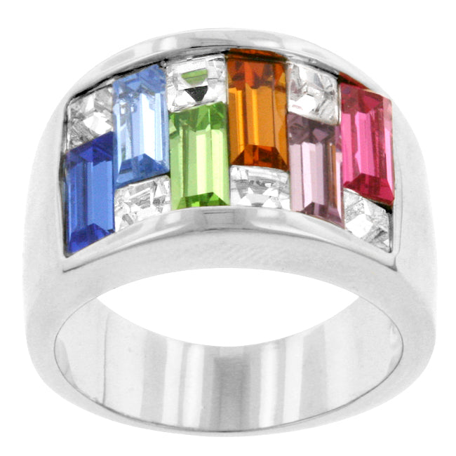 Rainbow Crystal Ring