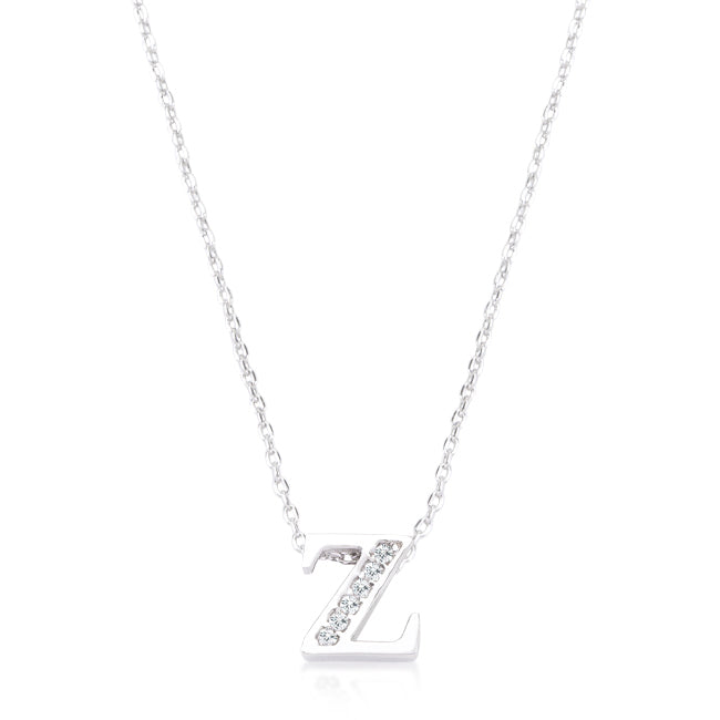 Paved Initial Pendant Necklace