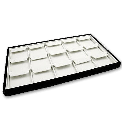 Beige Leatherette Earring Display Tray