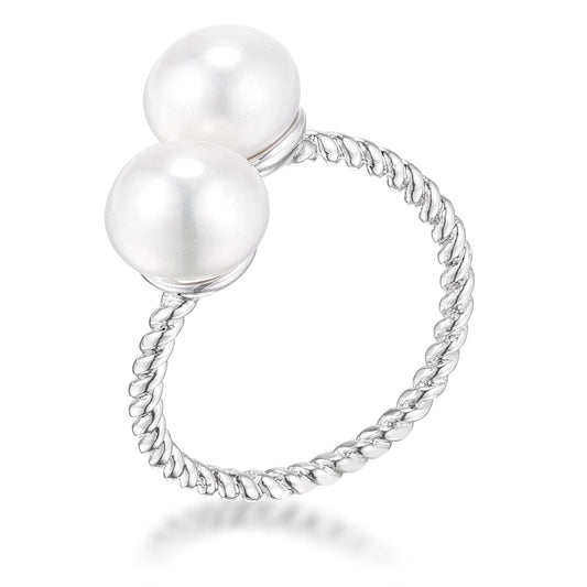Double Helix Pearl Ring