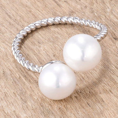 Double Helix Pearl Ring